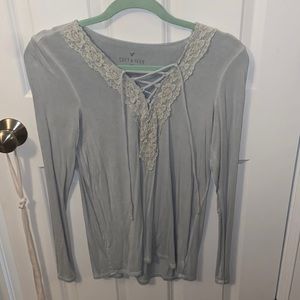 American Eagle Soft and Sexy Lace Up Top